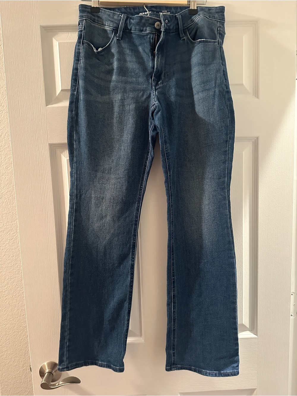 Old Navy Mid-Rise Wow Boot-Cut Jeans in Dark Blue Denim